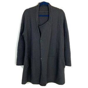 Siqin 98% Cashmere Cardigan Sweater Women’s Large Lagenlook Long Gray W/ Pockets